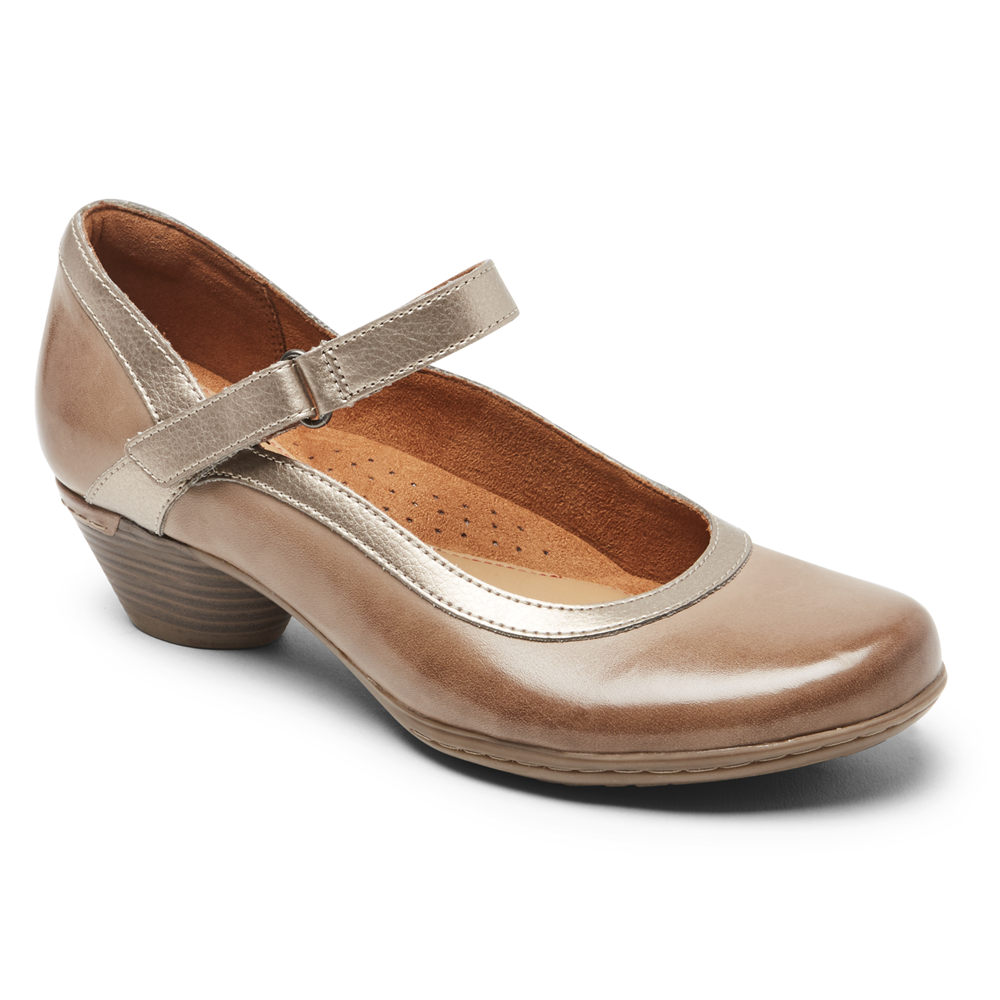 Rockport Womens Cobb Hill Laurel Mary Jane - Flats Brown - ZNG842390